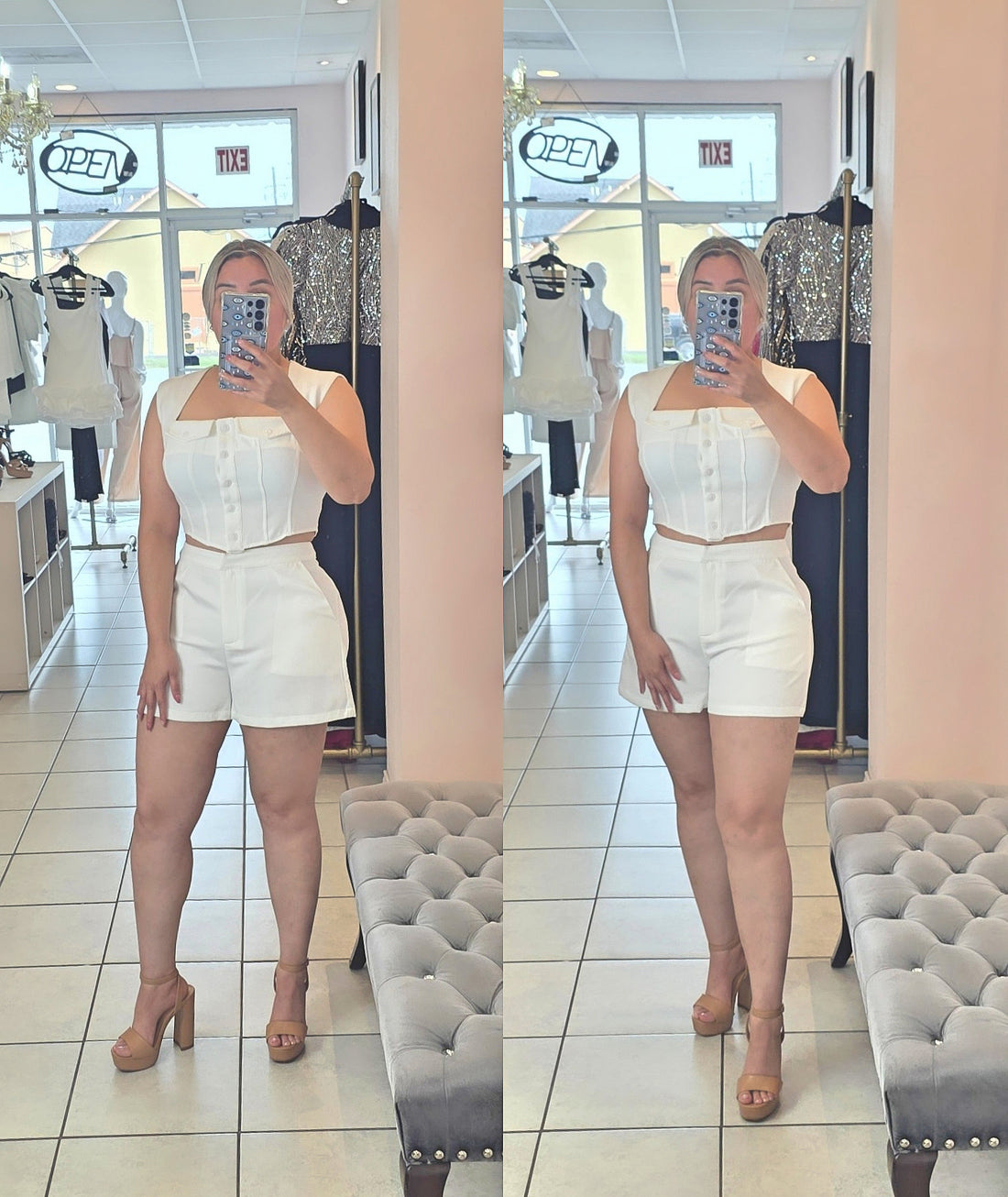 Crystal Short Set White