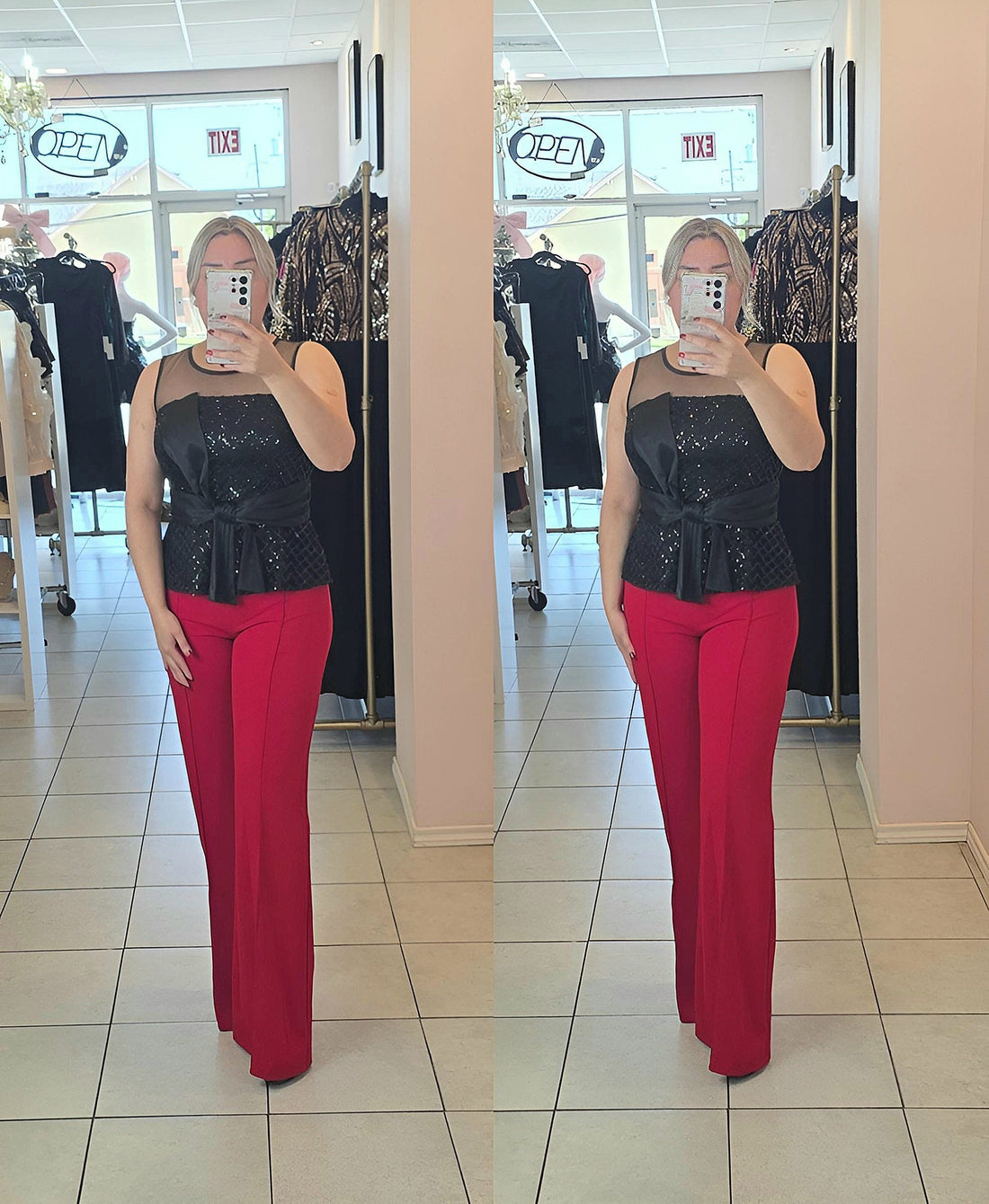 Miranda Sequin Top Black